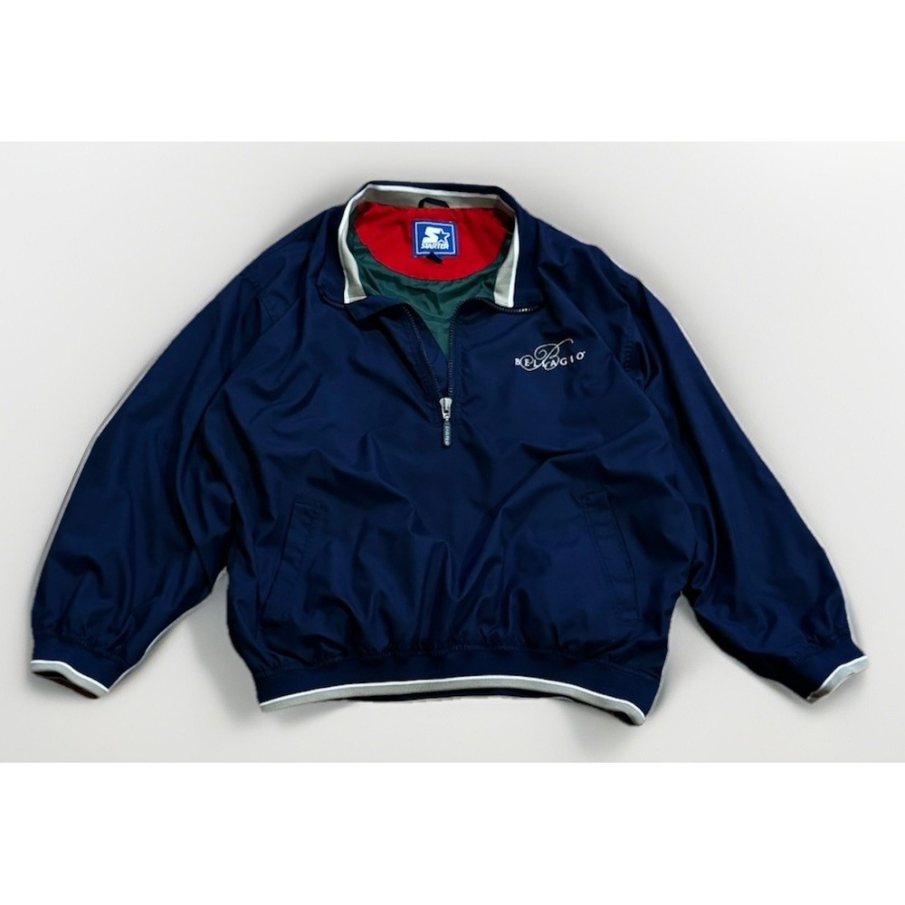 Vintage Starter Bellagio Casino Jacket 2XL Vegas Fountain Club Racing Rare